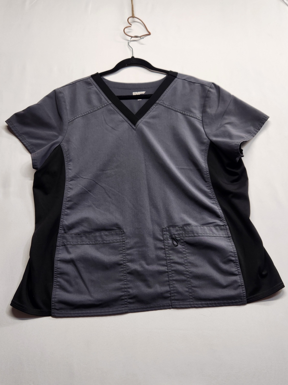 ⭐️Scrubstar Premium Core Active Workwear V-Neck Knit Panel Scrub Top 2XL Stretch